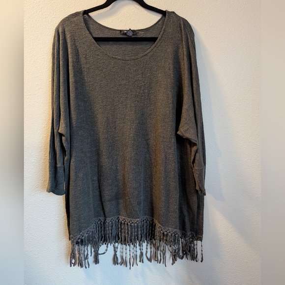 Alfani Tops - Alfani Green Tunic with Fringe Size XL